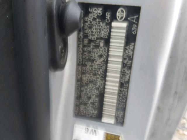 JTKDE177760139202 - 2006 TOYOTA SCION TC 银色 照片 10