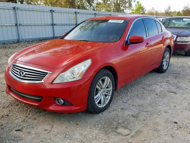 JN1CV6AR8AM454525 - 2010 INFINITI G37 RED photo 2