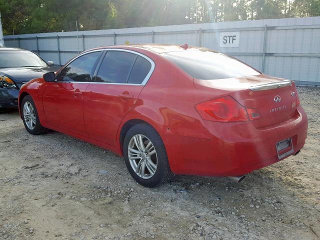 JN1CV6AR8AM454525 - 2010 INFINITI G37 RED photo 3