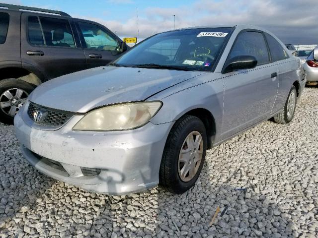 1HGEM22155L048385 - 2005 HONDA CIVIC DX V SILVER photo 2