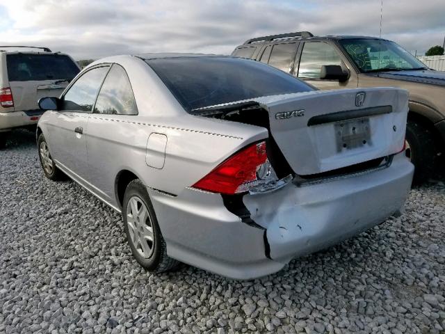 1HGEM22155L048385 - 2005 HONDA CIVIC DX V SILVER photo 3