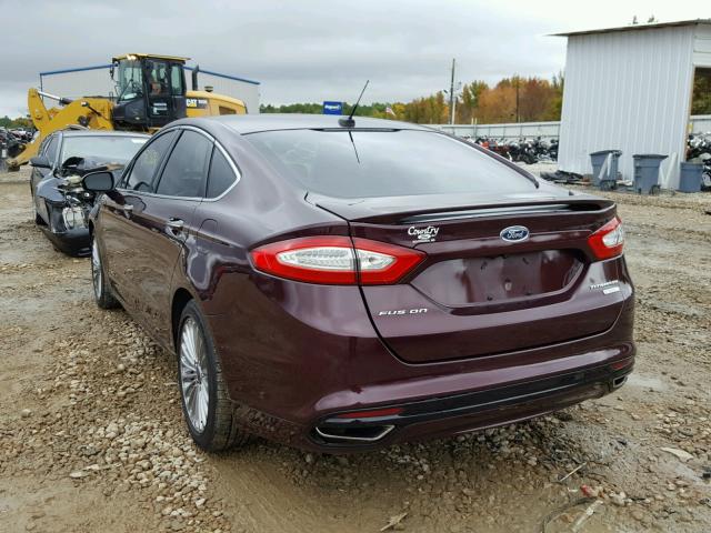 3FA6P0K99DR176123 - 2013 FORD FUSION TIT MAROON photo 3