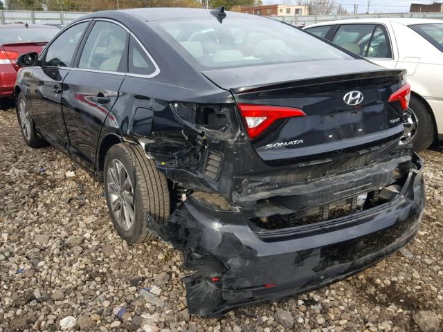 5NPE34AFXFH240370 - 2015 HYUNDAI SONATA SPO BLACK photo 3