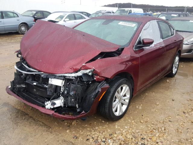 1C3CCCABXFN669379 - 2015 CHRYSLER 200 LIMITE BURGUNDY photo 2