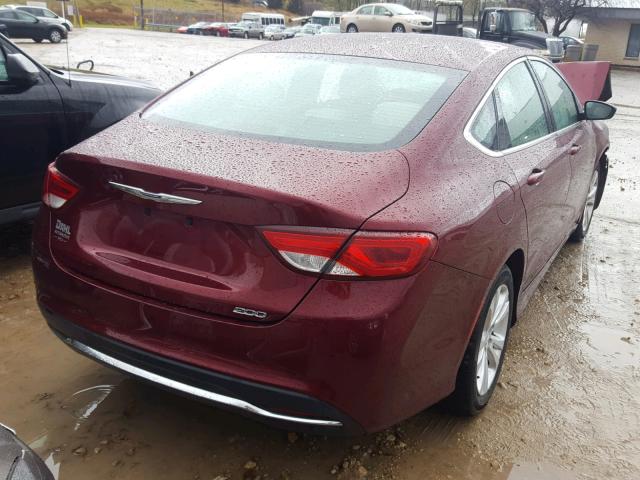 1C3CCCABXFN669379 - 2015 CHRYSLER 200 LIMITE BURGUNDY photo 4