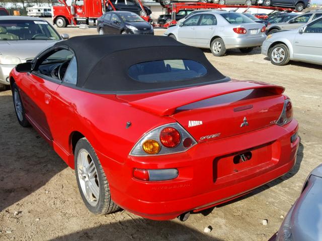 4A3AE55H43E161540 - 2003 MITSUBISHI ECLIPSE SP RED photo 3