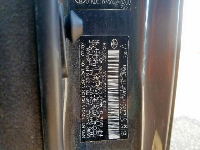 JTKDE167680243300 - 2008 TOYOTA SCION TC ნაცრისფერი ფოტო 10