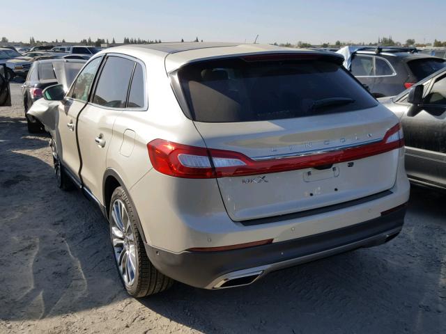 2LMPJ6LR5JBL25414 - 2018 LINCOLN MKX RESERV CREAM photo 3