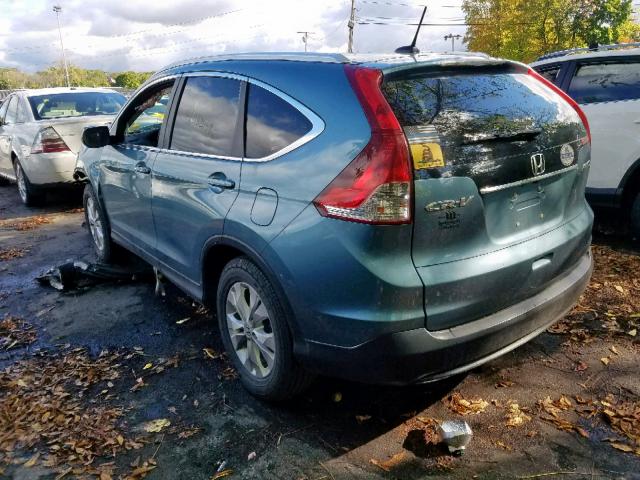 5J6RM4H77DL051806 - 2013 HONDA CR-V EXL TEAL photo 3