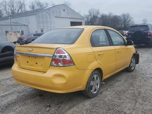 KL1TD5DE6BB137074 - 2011 CHEVROLET AVEO LS YELLOW photo 4