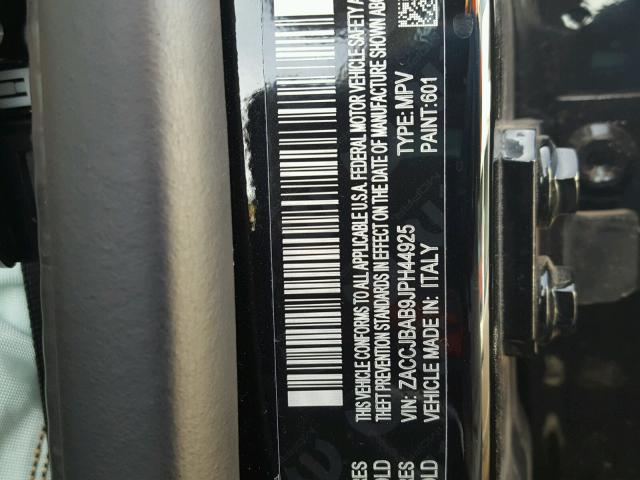 ZACCJBAB9JPH44925 - 2018 JEEP RENEGADE S BLACK photo 10