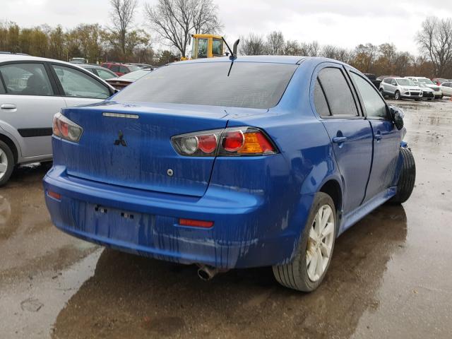 JA32U8FW9CU007998 - 2012 MITSUBISHI LANCER GT BLUE photo 4