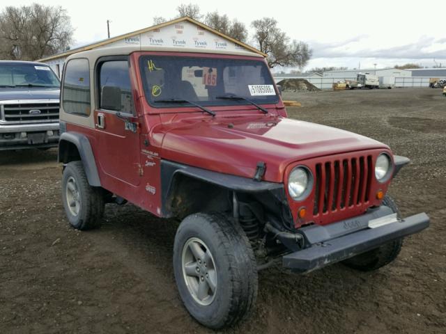 1J4FY19S8XP477638 - 1999 JEEP WRANGLER / RED photo 1