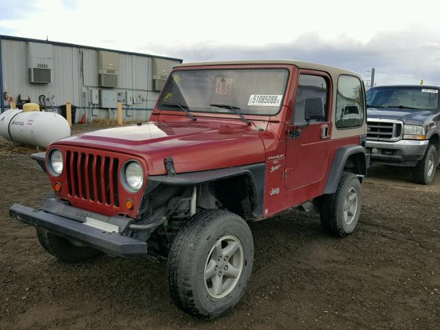 1J4FY19S8XP477638 - 1999 JEEP WRANGLER / RED photo 2