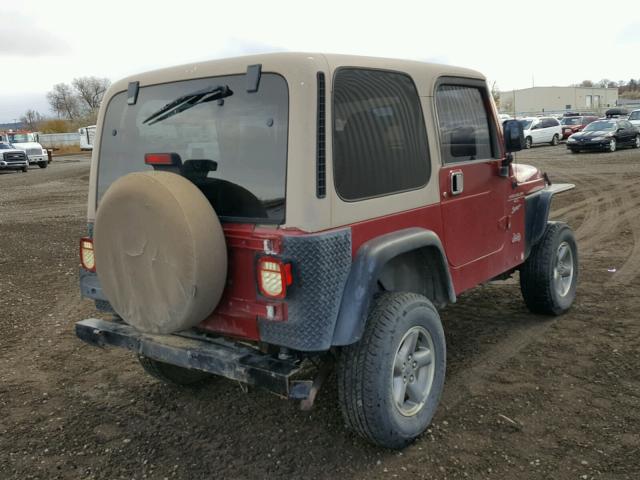 1J4FY19S8XP477638 - 1999 JEEP WRANGLER / RED photo 4