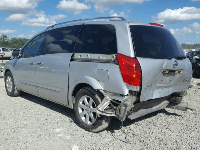 5N1BV28U47N133270 - 2007 NISSAN QUEST S SILVER photo 3