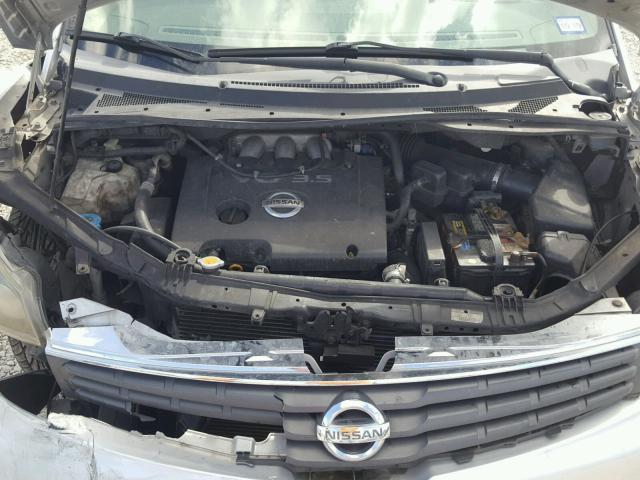 5N1BV28U47N133270 - 2007 NISSAN QUEST S SILVER photo 7