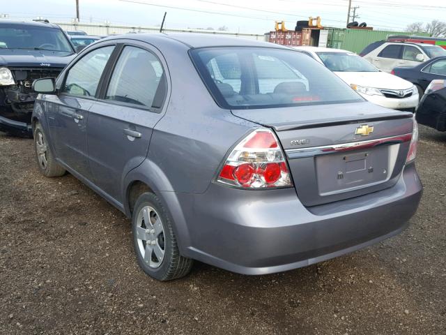 KL1TD5DE9BB136887 - 2011 CHEVROLET AVEO LS GRAY photo 3