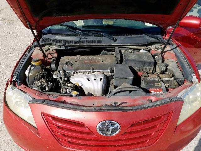 4T1BE46K97U027089 - 2007 TOYOTA CAMRY CE RED photo 7