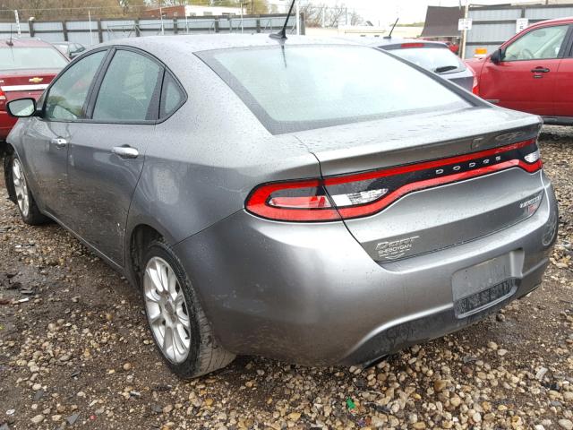 1C3CDFCH3DD703178 - 2013 DODGE DART LIMIT GRAY photo 3