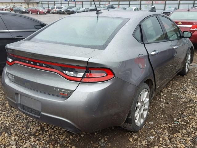 1C3CDFCH3DD703178 - 2013 DODGE DART LIMIT GRAY photo 4