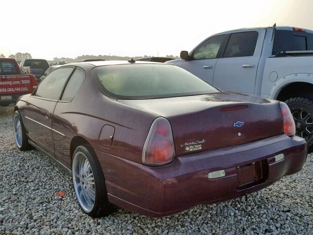 2G1WW12E549149984 - 2004 CHEVROLET MONTE CARL 栗色 照片 3