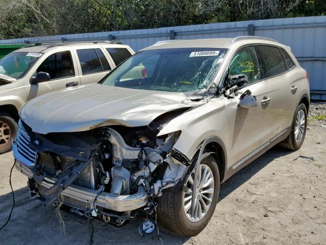 2LMPJ6KR0HBL31388 - 2017 LINCOLN MKX SELECT BEIGE photo 2