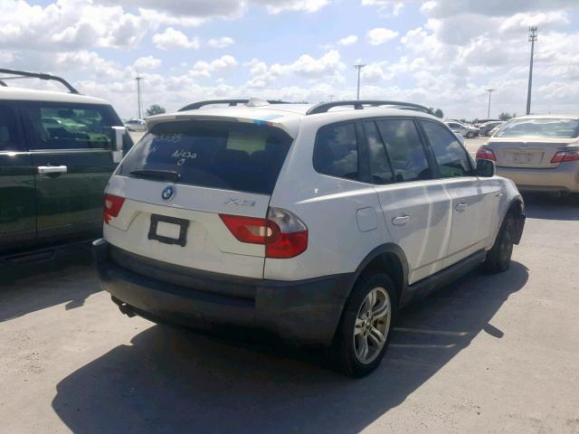 WBXPA93415WD13535 - 2005 BMW X3 3.0I WHITE photo 4