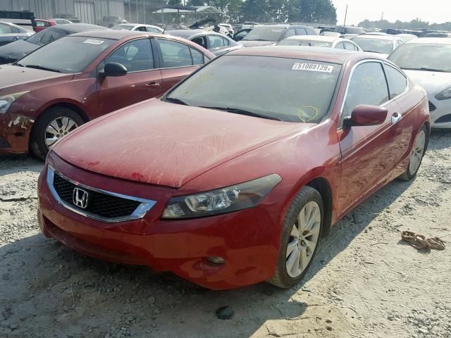 1HGCS2B82AA001430 - 2010 HONDA ACCORD EXL RED photo 2