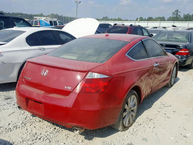 1HGCS2B82AA001430 - 2010 HONDA ACCORD EXL RED photo 4