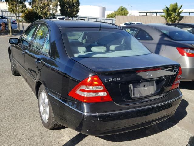 WDBRF61J42F292606 - 2002 MERCEDES-BENZ C 240 BLACK photo 3