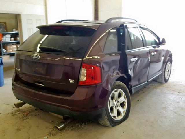 2FMDK4JC2BBB28202 - 2011 FORD EDGE SEL MAROON photo 4