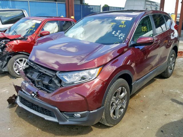 5J6RW2H81JL033885 - 2018 HONDA CR-V EXL BURGUNDY photo 2