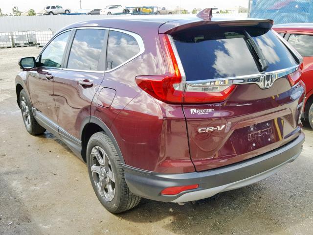 5J6RW2H81JL033885 - 2018 HONDA CR-V EXL BURGUNDY photo 3