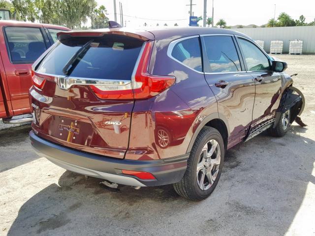 5J6RW2H81JL033885 - 2018 HONDA CR-V EXL BURGUNDY photo 4