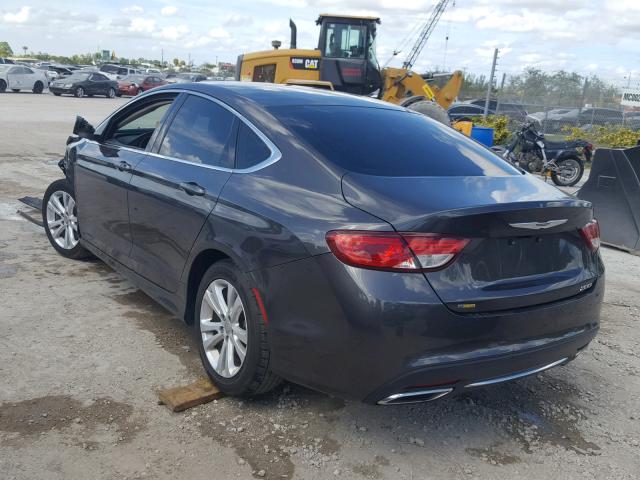 1C3CCCAG3GN141275 - 2016 CHRYSLER 200 LIMITE GRAY photo 3