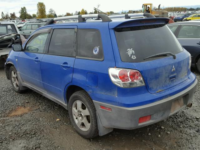 JA4LZ41G33U066619 - 2003 MITSUBISHI OUTLANDER BLUE photo 3