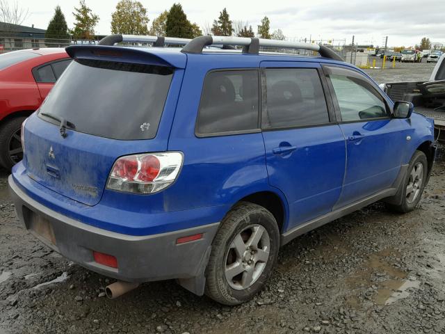 JA4LZ41G33U066619 - 2003 MITSUBISHI OUTLANDER BLUE photo 4