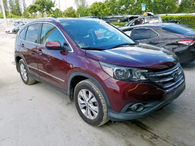 5J6RM3H75DL039132 - 2013 HONDA CR-V EXL BURGUNDY photo 1