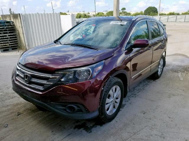 5J6RM3H75DL039132 - 2013 HONDA CR-V EXL BURGUNDY photo 2