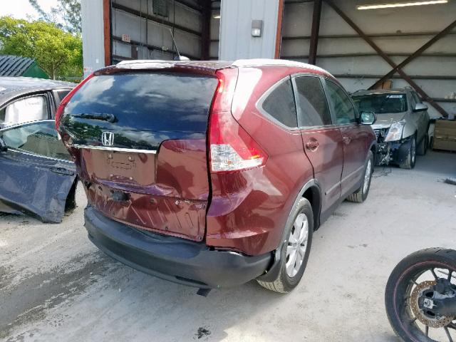 5J6RM3H75DL039132 - 2013 HONDA CR-V EXL BURGUNDY photo 4