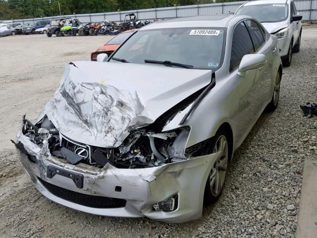 JTHBF5C20A5113418 - 2010 LEXUS IS 250 SILVER photo 2