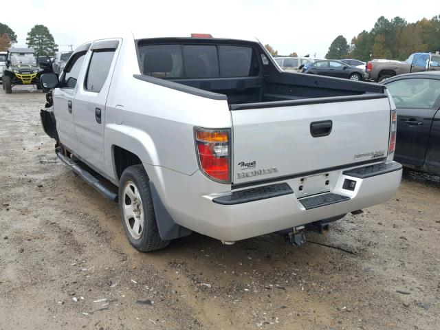 2HJYK162X6H571507 - 2006 HONDA RIDGELINE SILVER photo 3