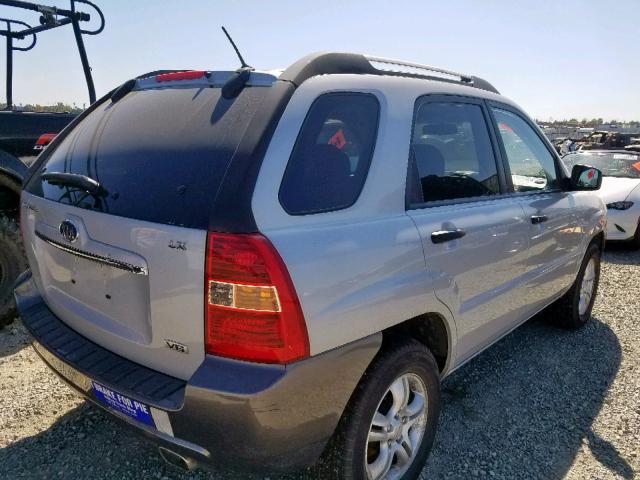 KNDJE723787465500 - 2008 KIA SPORTAGE E SILVER photo 4