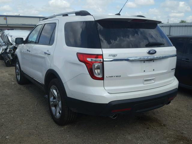 1FM5K7F89EGA32512 - 2014 FORD EXPLORER L WHITE photo 3