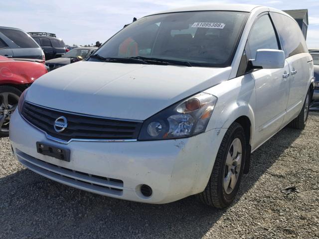 5N1BV28U28N122706 - 2008 NISSAN QUEST S WHITE photo 2