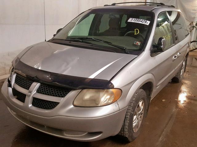 1B4GP45301B242763 - 2001 DODGE CARAVAN SP SILVER photo 2