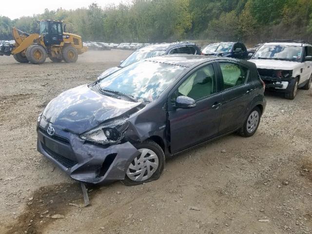 JTDKDTB37G1134093 - 2016 TOYOTA PRIUS C GRAY photo 2