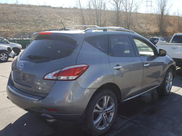 JN8AZ1MW9BW181764 - 2011 NISSAN MURANO S GRAY photo 4