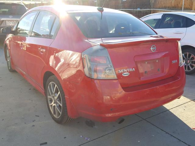 3N1BB61E28L607812 - 2008 NISSAN SENTRA SE- RED photo 3